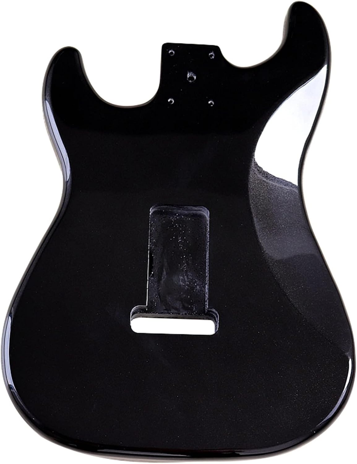 Metallic Black Guitar Body Poplar Wood Electric Guitar Body Glossy 5.7 Cm Pocket Width for 24 Frets Guitar Neck DIY Guitar Kit