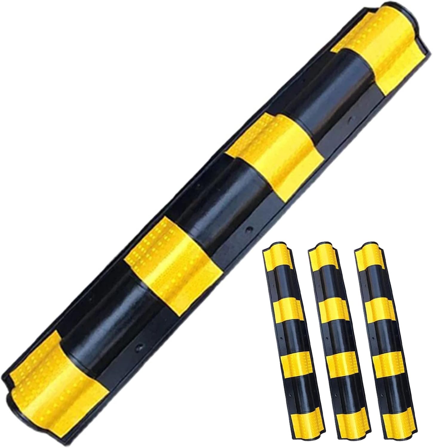 Garage Wall Guards Protector for Car Front Bumper/Car Doors, Rubber Corner Guards with Reflective Stripe, Warehouses Workshop Parking Lots (Color : Pack 4, Size : 100cm(39.37 in))