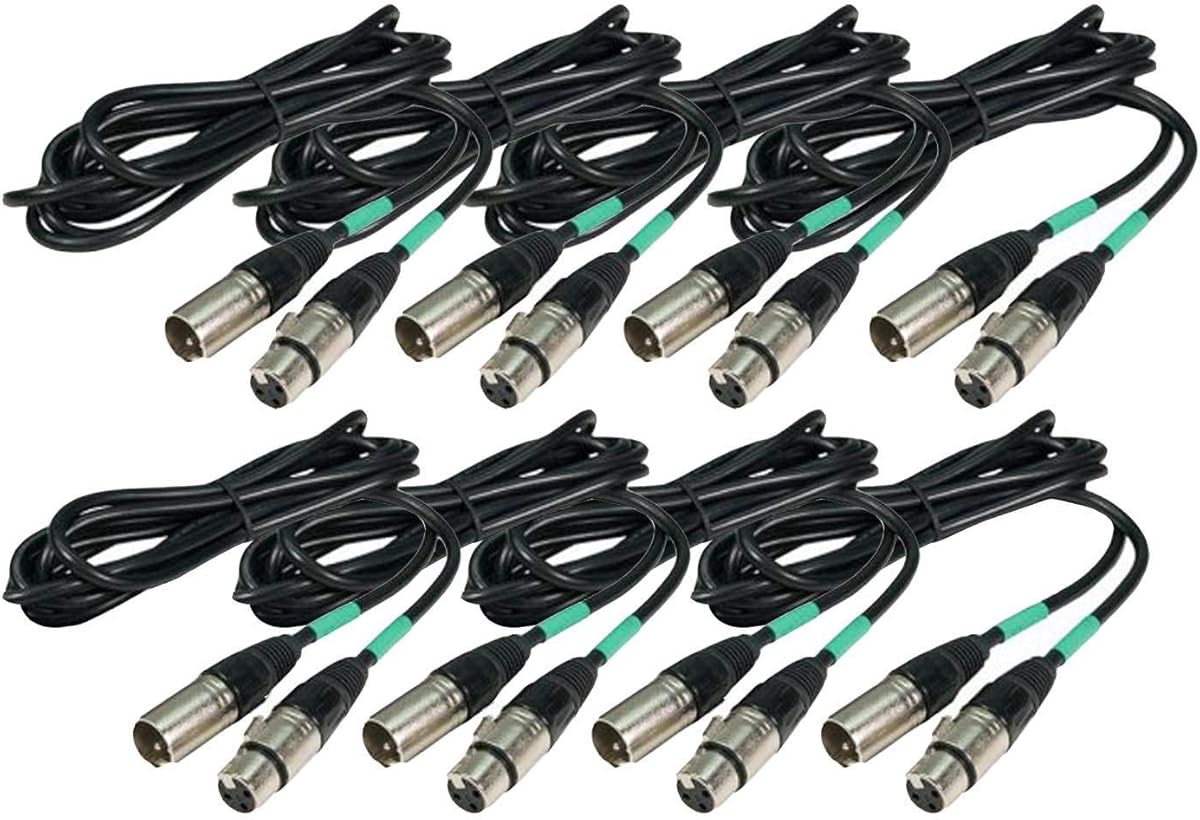 NEW! CHAUVET (4) 25' & (4) 10' Male to Female 3 Pin DMX Lighting Effect Cables