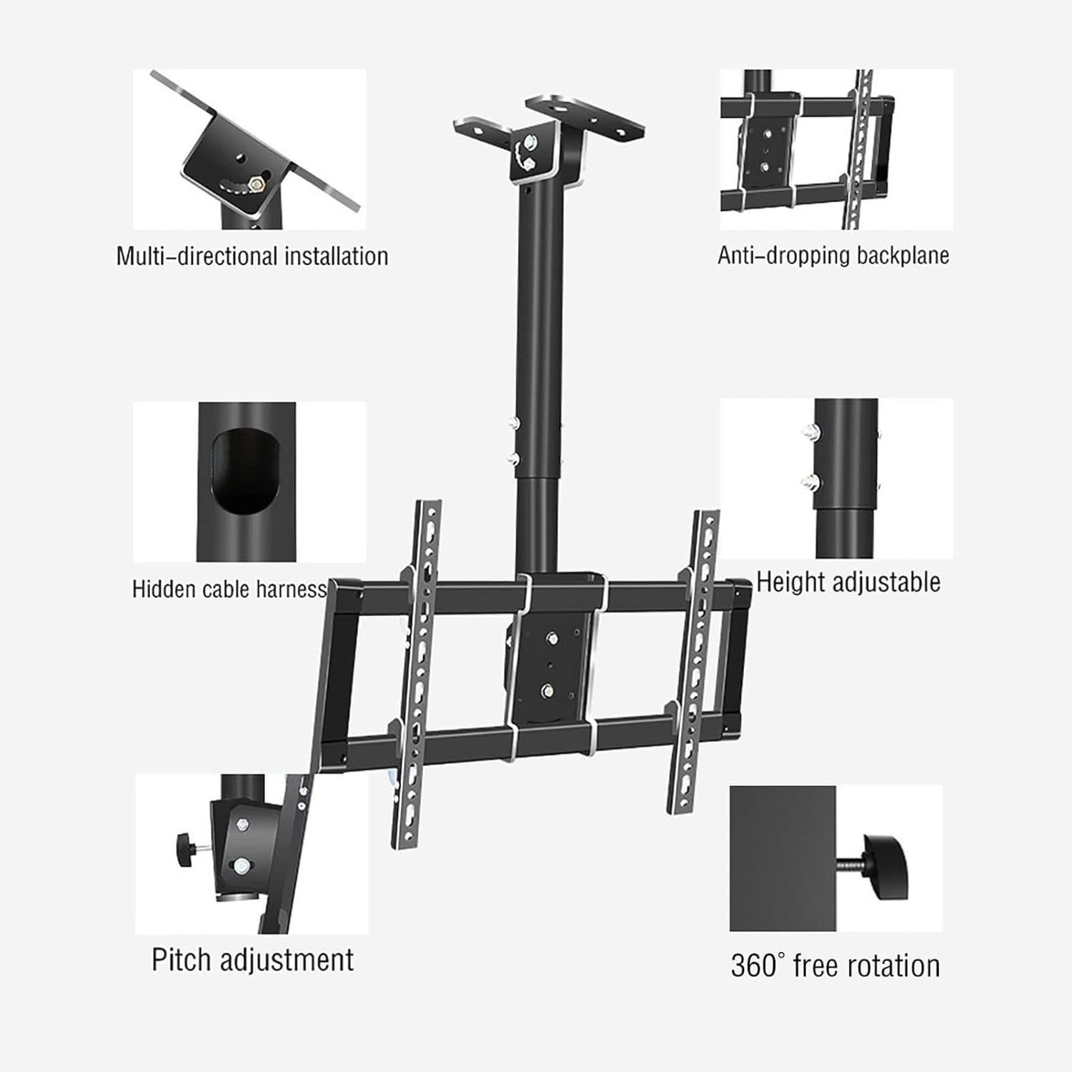 Adjustable Ceiling TV Mount Bracket - TV Wall Mount Bracket, Fits Most 37