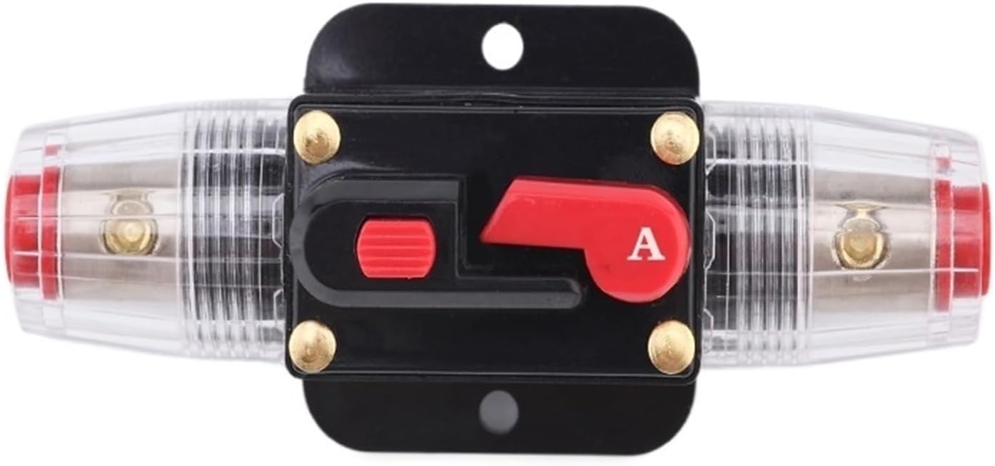 1pc Professional Black Car Audio Protection System 50A 60A 80A 100A 150A 12V Circuit Breaker Manual Reset Switch AGU Fuse Holder(Purple)