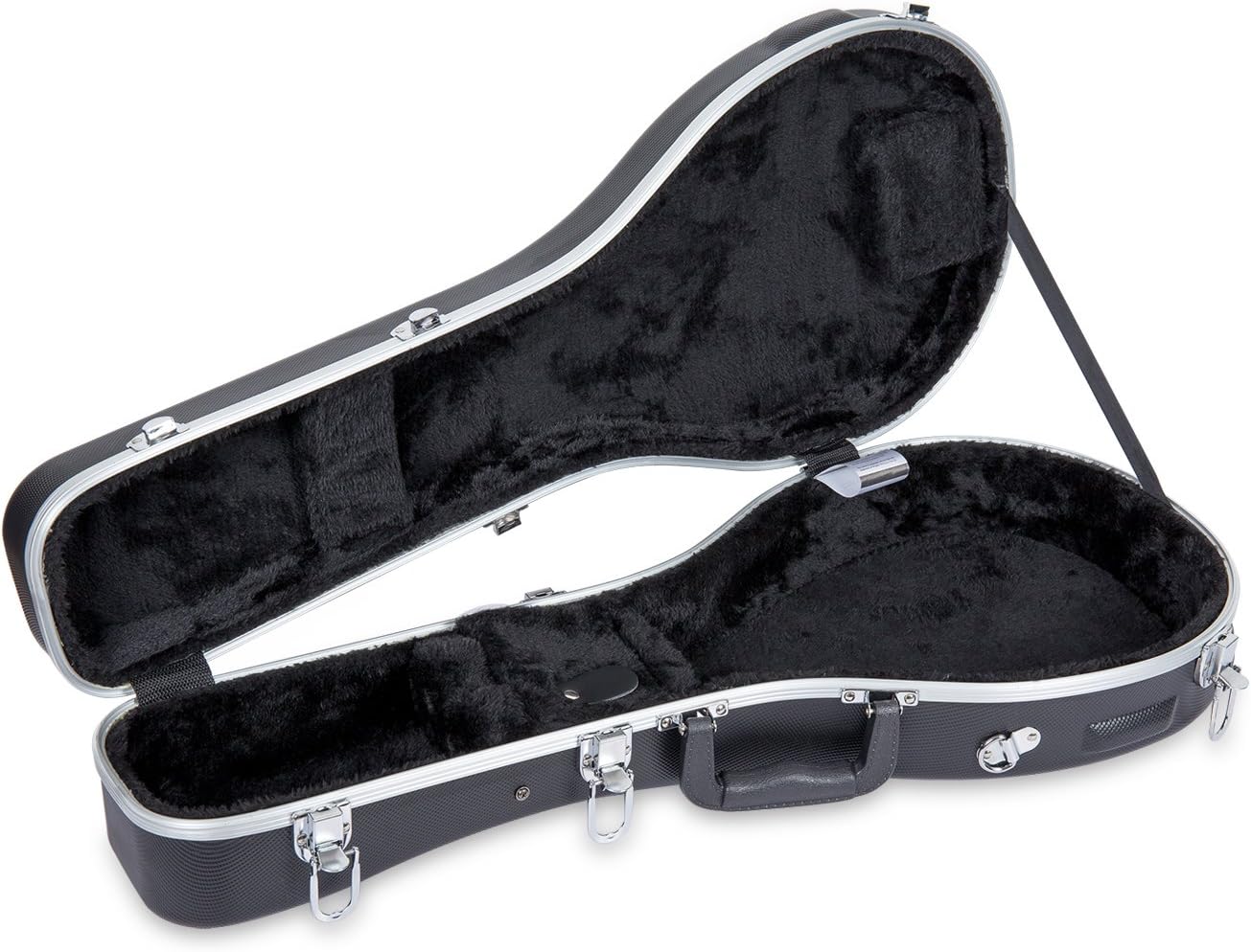 Crossrock CRA860MABK A-style Mandolin Case with Backpack Straps, ABS Molded Hardshell in Black