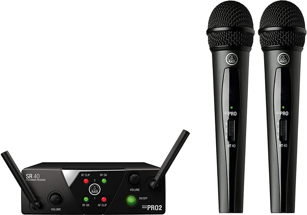 AKG Pro Audio Wireless Microphone System (MINI2VOC-US25A/C) (Renewed)