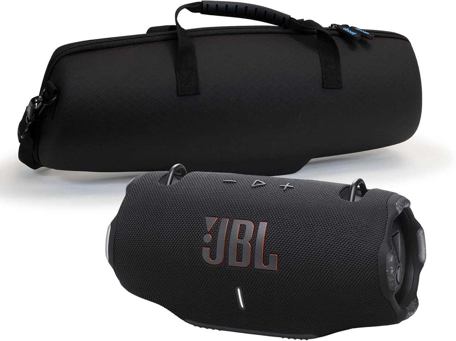 JBL Xtreme 4 Black Portable Bluetooth Speaker w/divvi! Hardshell Case Bundle