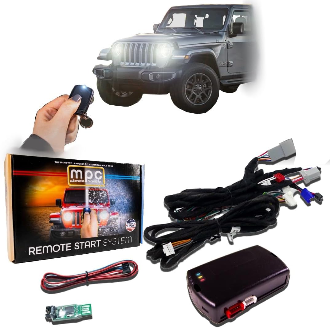MPC Remote Starter Kit Compatible with Jeep Wrangler & Gladiator 2018-2025 || Plug and Play || Push Lock 3X to Start || All Trims || USA Tech Support