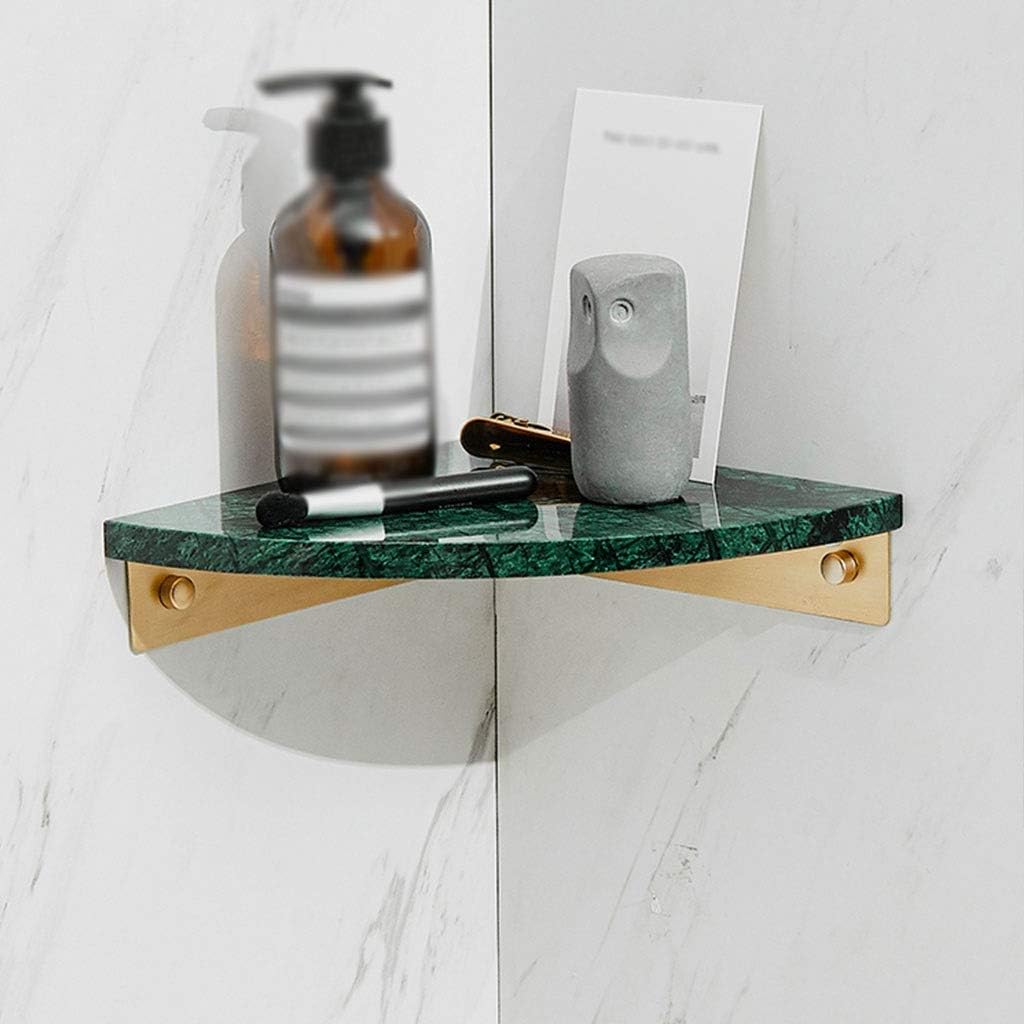 Floating Shelves Marble Wall Mount Rack, Modern Style Corner Shelf, Simple Floating Shelves, Bathroom Wall Decoration, Load Bearing 8kg (Color : Green, Size : 21 * 21cm)