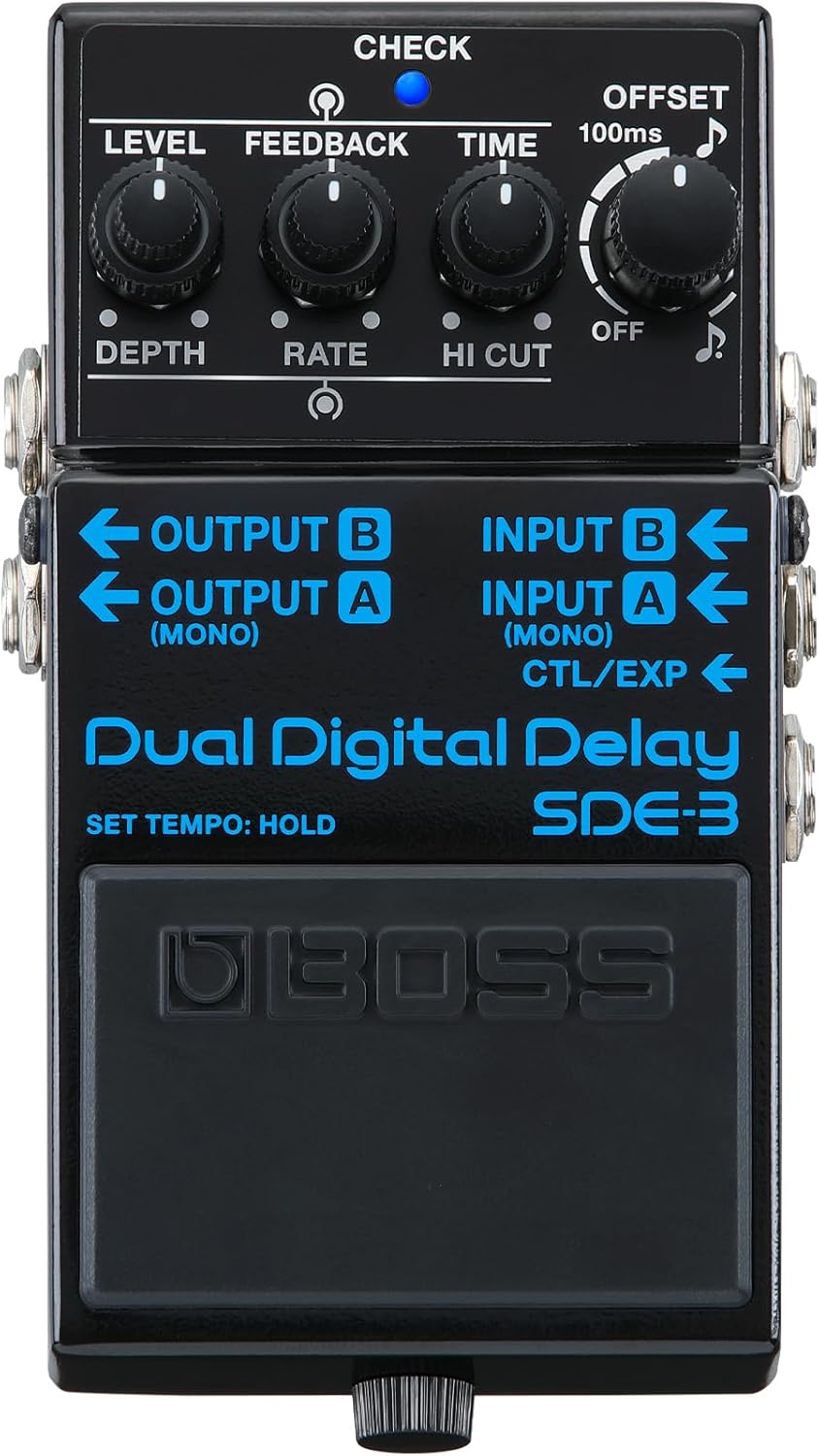 BOSS SDE-3 Dual Digital Delay Pedal | Authentic Sound of the Legendary Roland SDE-300 | Compact Pedal | Versatile Modern Features | Longer Delay | MIDI/IO Connectivity