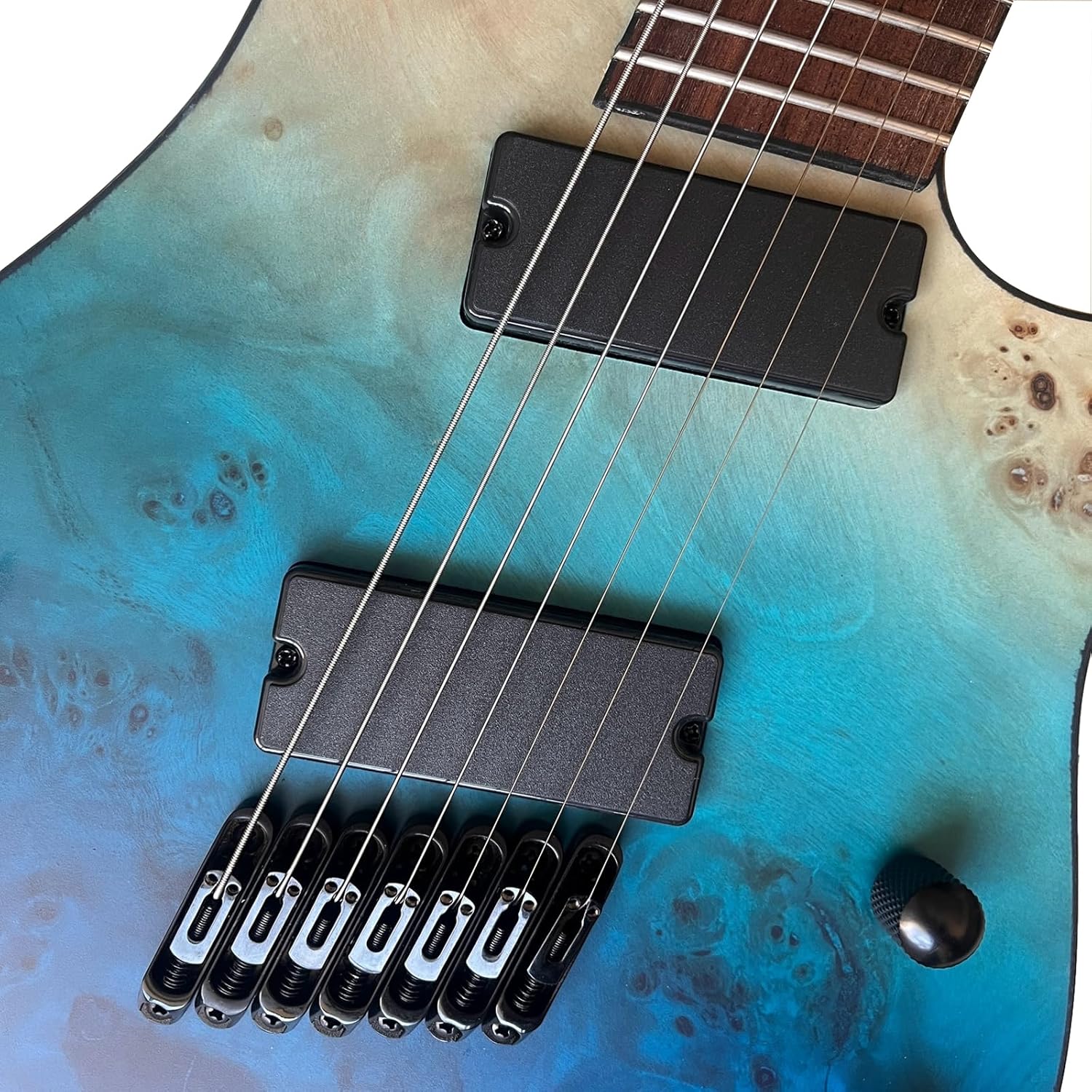 Handmade Generation Pro Fanned Fret Electric Guitar Body is Mahogany Fretboard is Rosewood with High Output Humbucker Pickups 24 Frets (7 string)