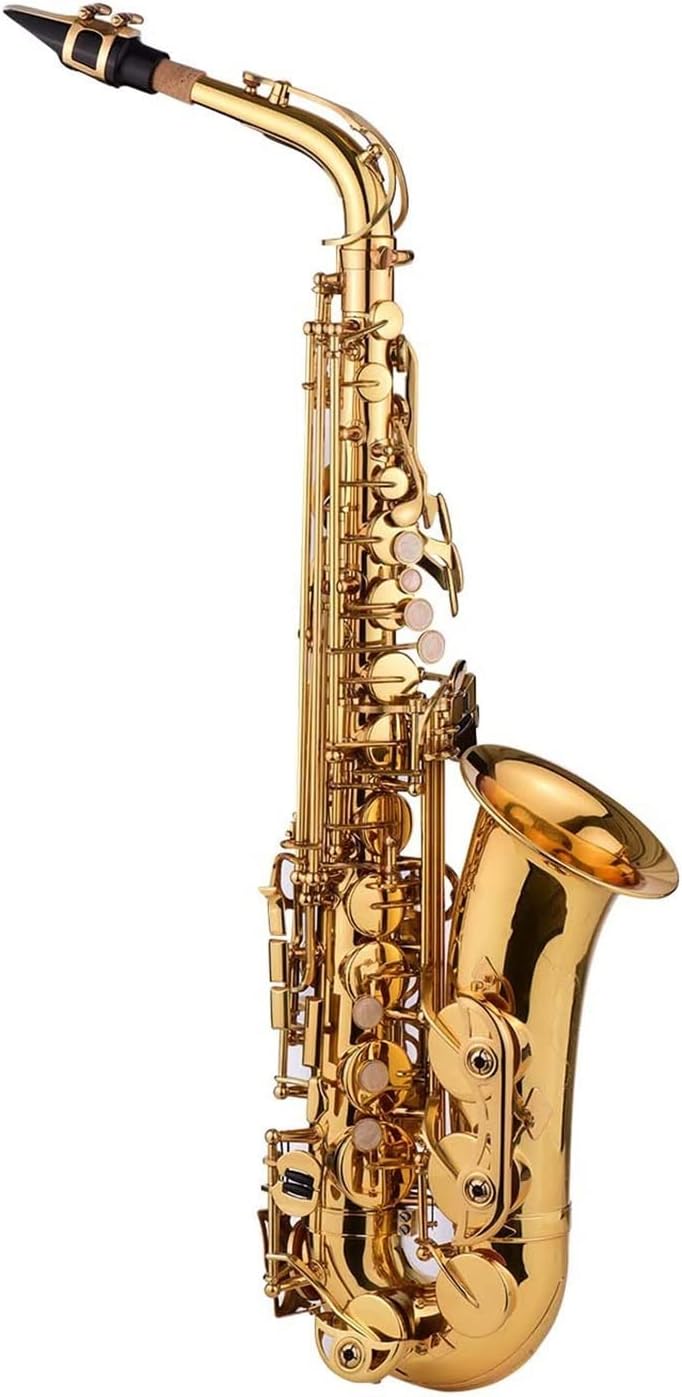 EB Alto Saxophone Sax Brass Body White Shell Keys Quality Woodwind Instrument Professional Saxophone