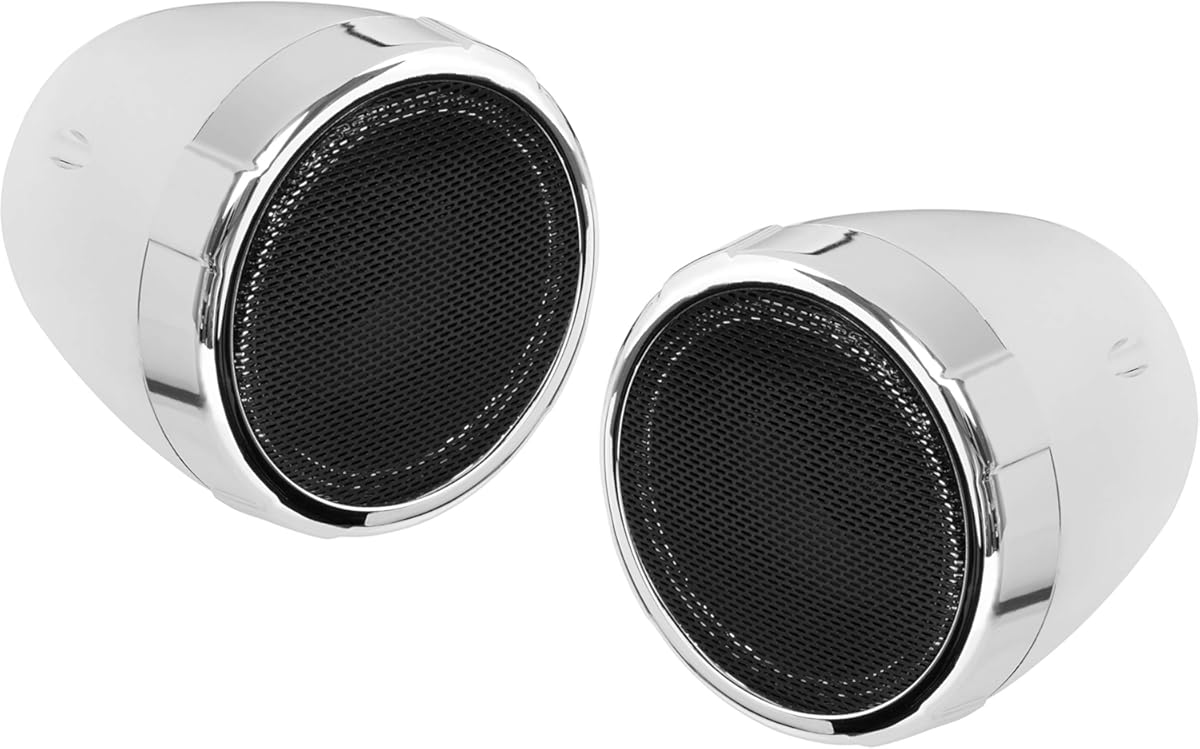 BOSS Audio Systems MC425BA Motorcycle Bluetooth Speakers - 3 Inch, Weatherproof, Volume Control, Built-in Amplifier, ATV UTV Compatible