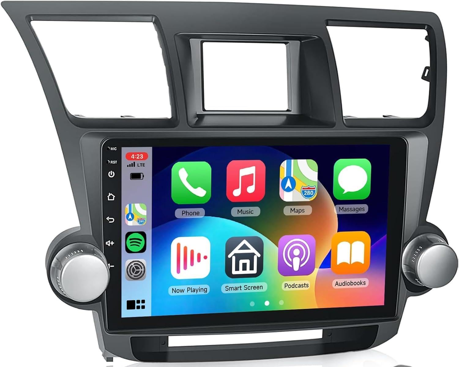 【16EQ】 Car Stereo for Toyota Highlander 2008-2014 Radio with 10.1inch 1080P HD 2.5D Touch Screen Wireless Carplay Android Auto,28UIs FM/RDS Radio Bluetooth GPS WiFi Mirrorlink SWC Rear Camera 2G 64G