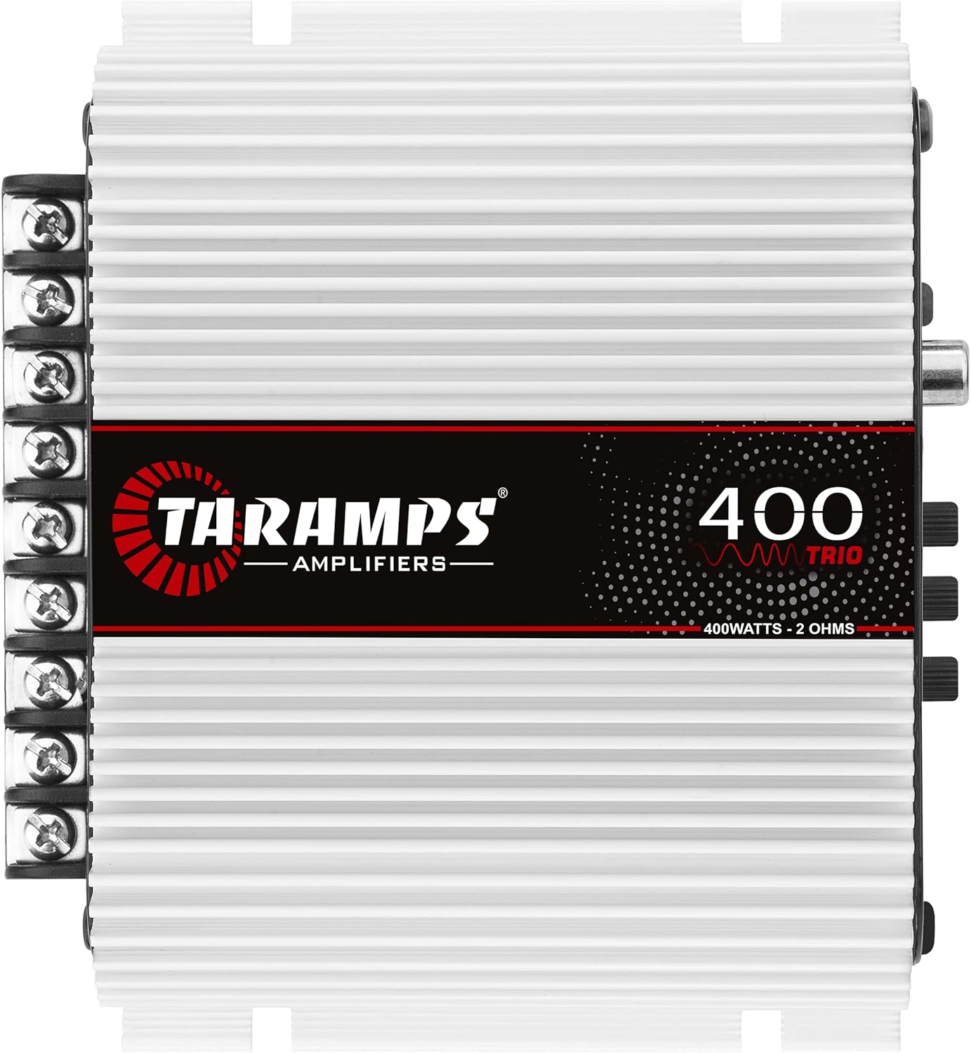 TARAMPS TRIO400 400 Trio Class D Amplifier 2-ohm 400W RMS 1-Channel 3 Outputs Automotive Enhance Car Audio System