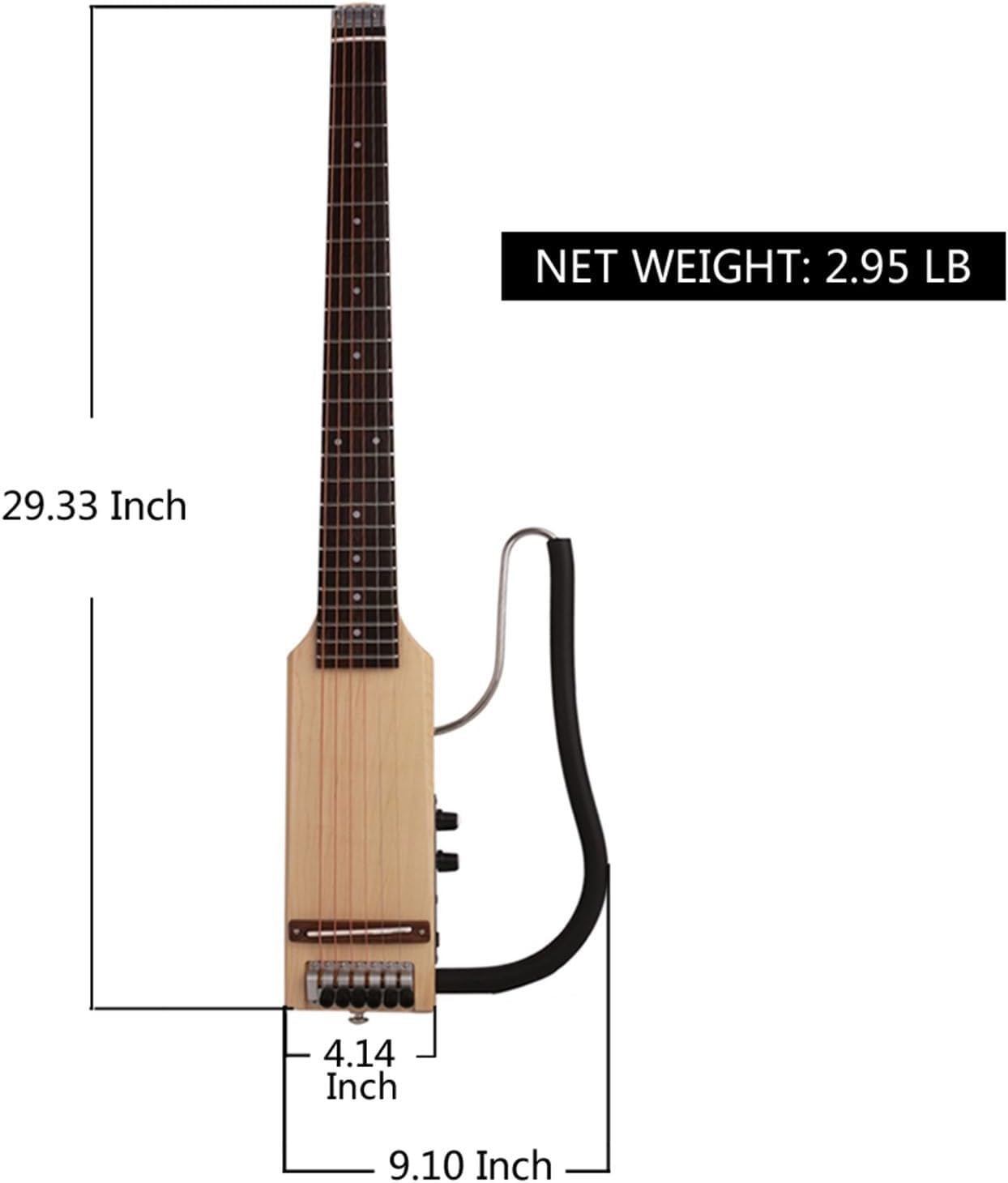 Full Scale Length Headless Silent Travel Electric Guitar Right/Left Hand Portable Foldable Guitar Professional Headless Guitar (Color : Right 01)