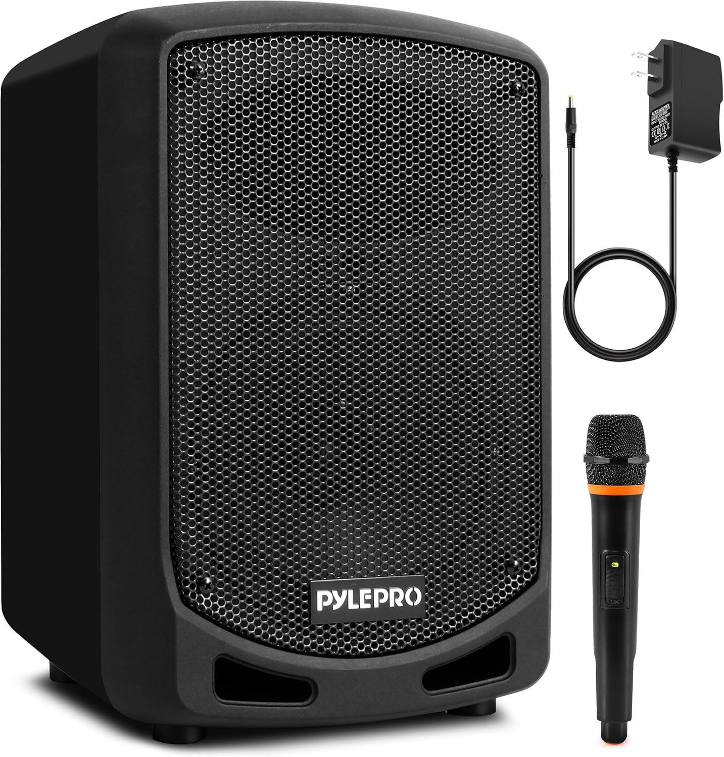 Pyle Bluetooth Karaoke PA Speaker - Indoor / Outdoor Portable Sound System with Wireless Mic, Audio Recording, Rechargeable Battery, USB / SD Reader, Stand Mount - for Party, Control - PSBT65A Black