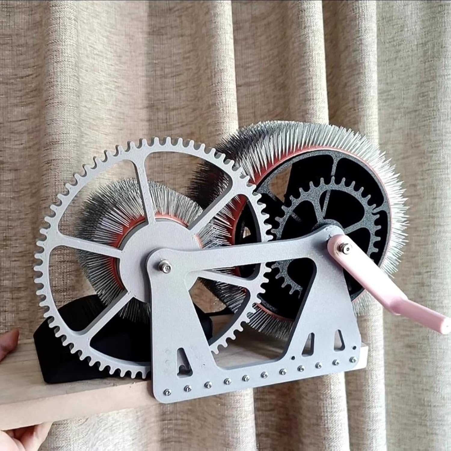 Wool Carding Machine, Manual Wool Felt Drum Carder for DIY Craft, Fast Color Mixing, Wooden Wool Blending Board, Ideal for Carding Wool Fibers and Making Felt Projects