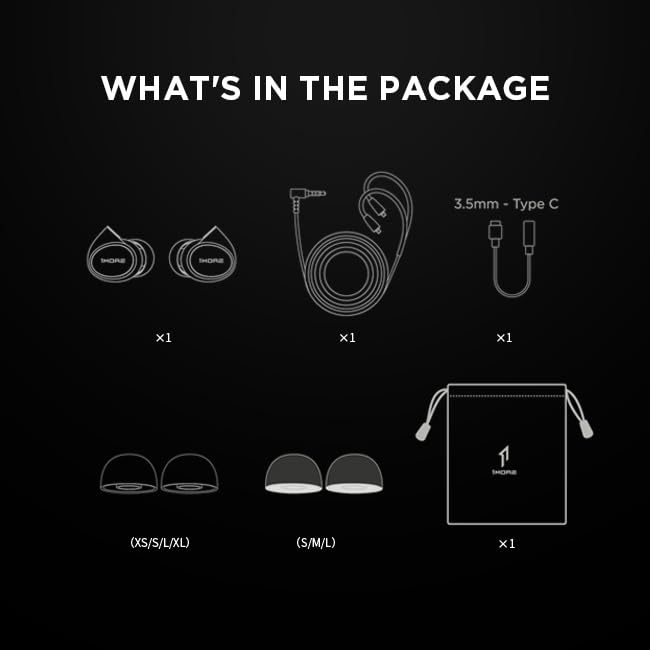 1MORE P50 Wired in-Ear Earphones Hi-Res Audio, Hybrid 5-Driver Headphones with 3.5mm Jack, Deep Bass HiFi Sound, MMCX Detachable Cable, Built-in MEMS Microphone and 3-Button Control, for Music/Gaming