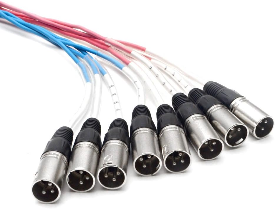 Seismic Audio Speakers 8 Channel XLR Snake Cables, Pro Audio Snake Cables, 10 Foot, Multiple Colored Coded Cables