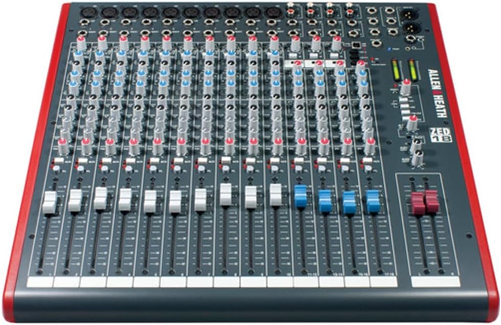 Allen & Heath ZED-18 Multipurpose Mixer for Live Sound and Recording Bundle w/ 4-Pack Pig Hog PHM10 8mm Mic Cable and Liquid Audio Polishing Cloth