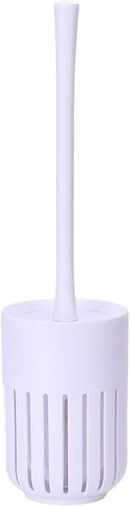 Toilet Brush Toilet Brush Toilet Brush Set No Dead Corner Wall Mounted Bathroom with Base Toilet Brush Long Handle Plastic Cleaning Toilet Brush and Holder (Color : Grey) (White)