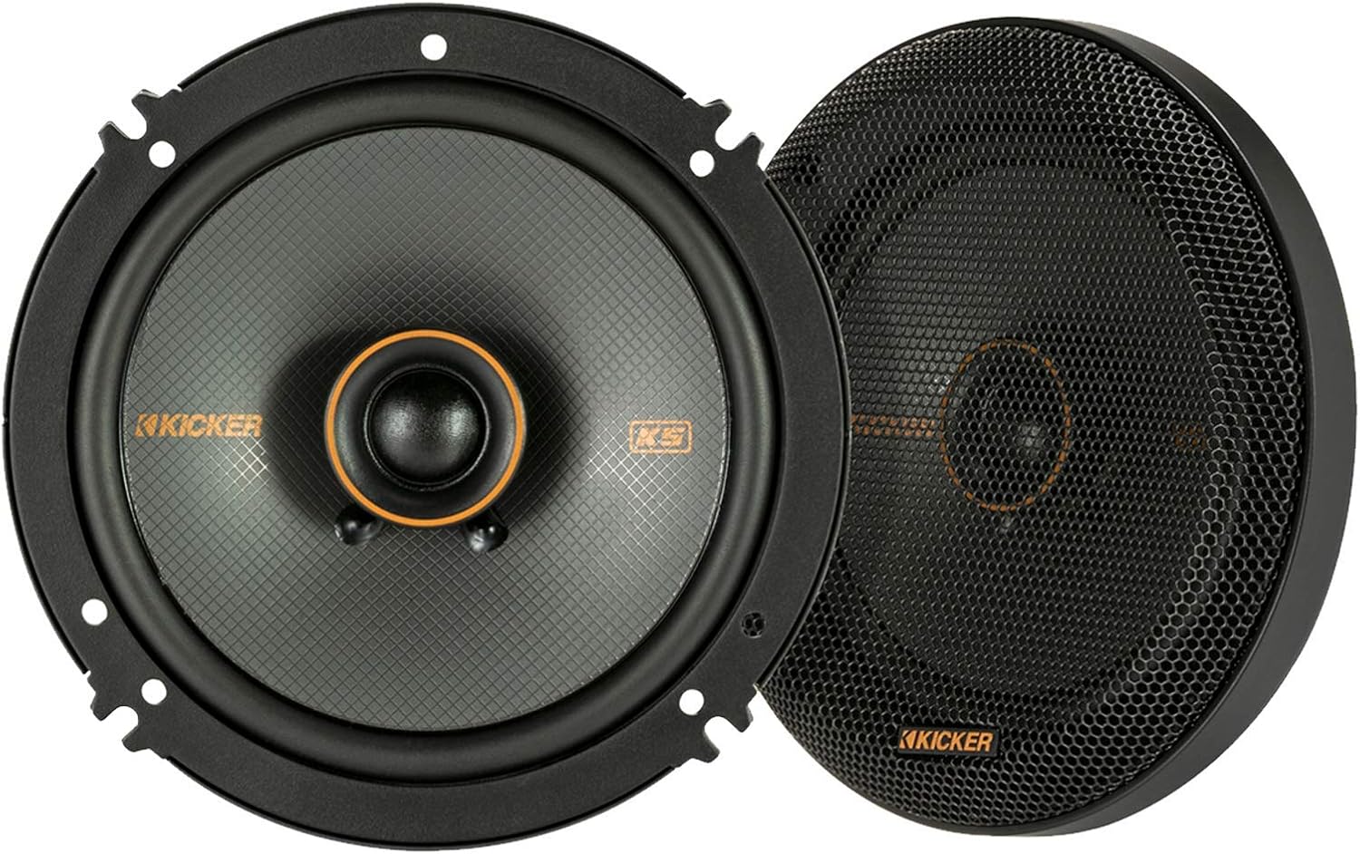 KICKER 47KSC6504 KS Series Automotive Car Audio 6.5 Inch 100 Watt and 4 Ohm 2 Way Coaxial Speaker with Grilles (Renewed)