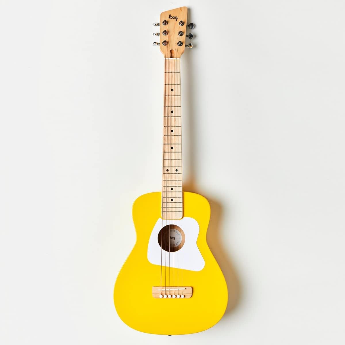 Loog Pro VI Acoustic kids real guitar for Beginners Compact size Ages 9+ Learning app and Lessons included Yellow