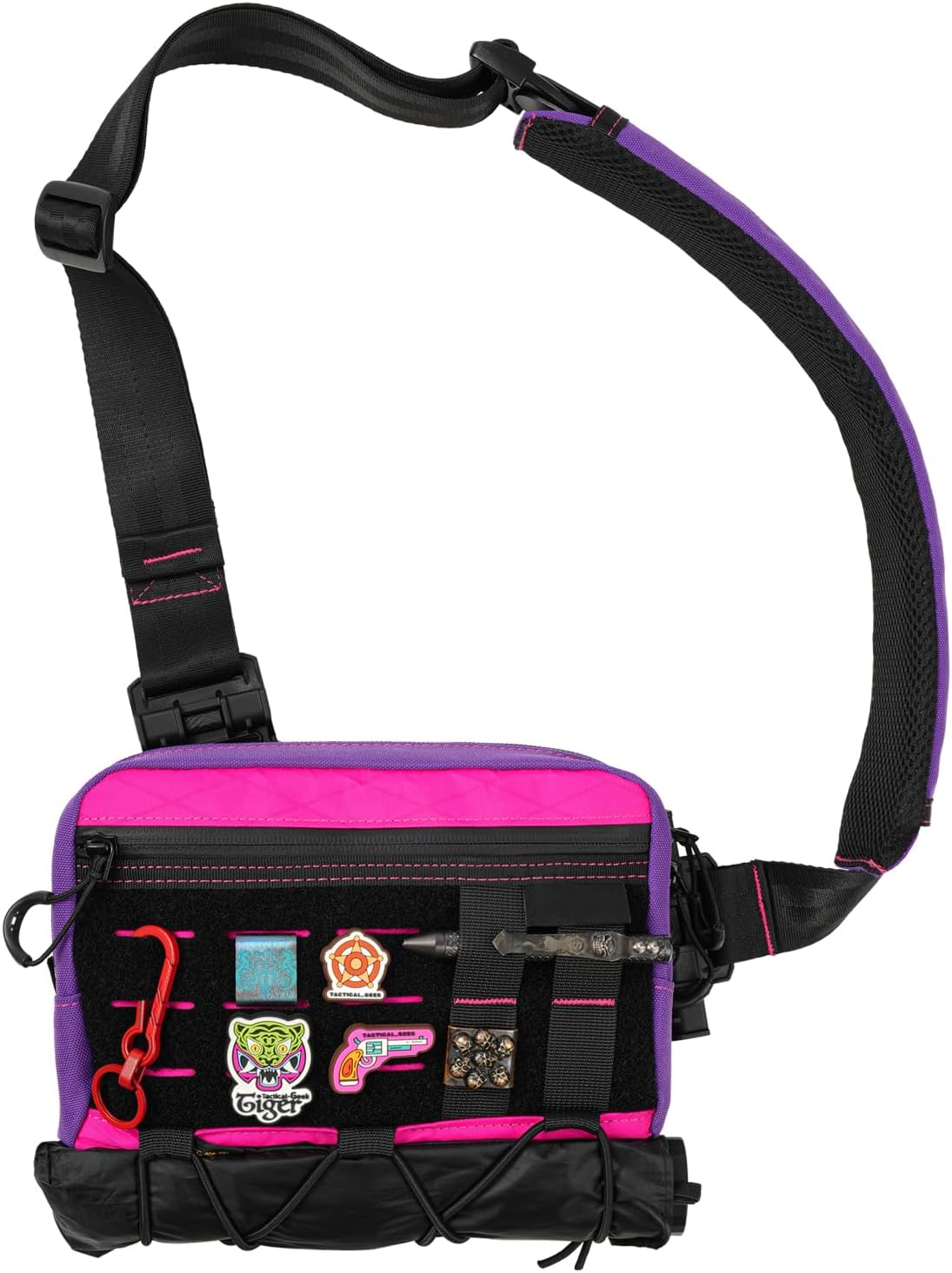 TACTICAL_GEEK Cache L3S Purple Crossbody Shoulder Bag, Multipurpose Sling Bag, Chest Backpack Casual Shoulder for Daily Carry (Small)