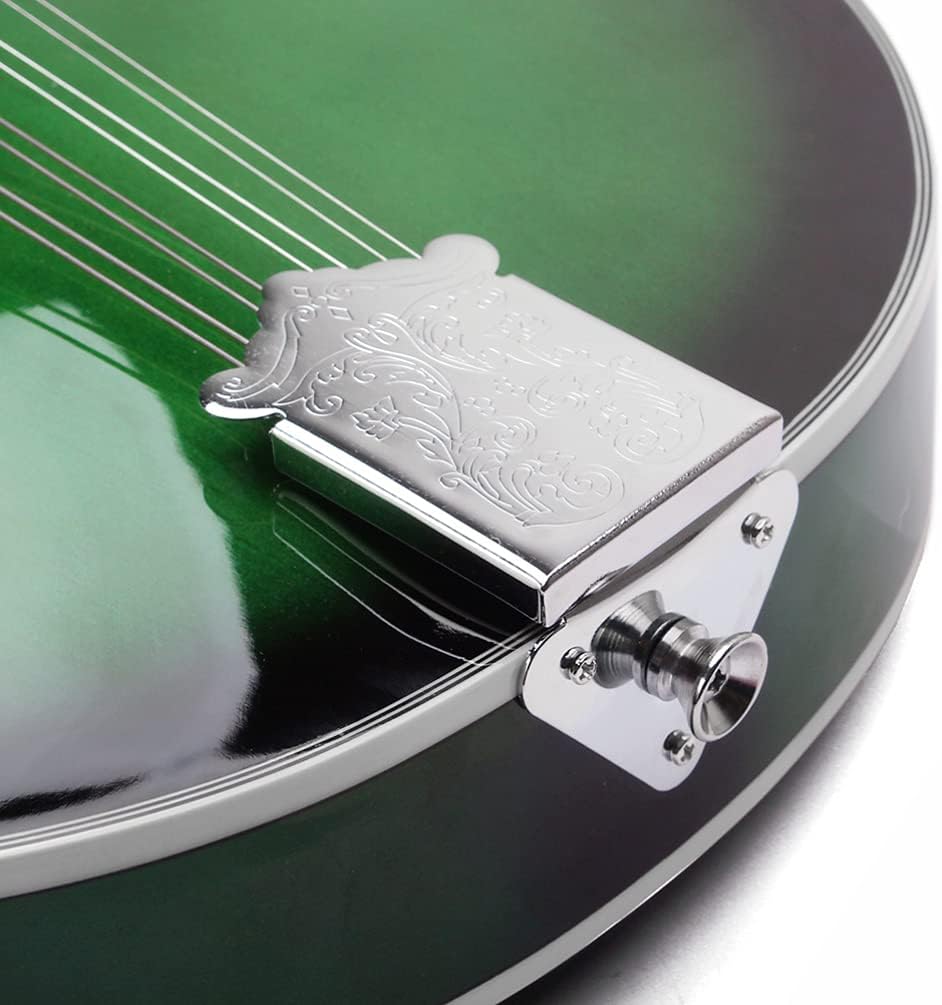 Vaguelly 8 String Mandolin Green Mandoline Instrument Acoustic a Style Bridge Steel Strings