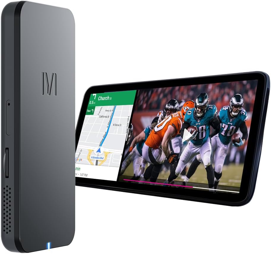 Mstick4 AI Box for Car, Android Auto Wireless Adapter, YouTube Netflix Disney+ Car Stream Device, Google Play Store App, Android 13, Helio G99, 6GB+128GB, Mstick, Turn Car Display into Tablet