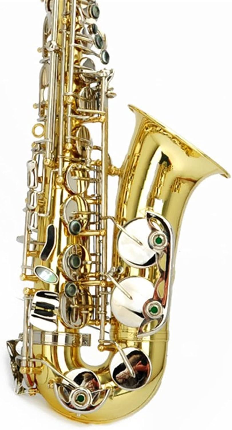 KESHUO E Flat Alto Saxophone Instrument, Nickel-Plated Silver Keys, Saxophone Instrument Wind/Pipe Brass Sax Beginners Kit