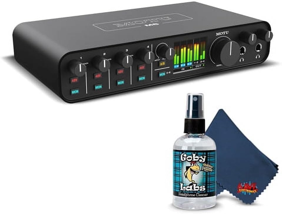 MOTU M6 6x4 USB-C Audio Interface with Studio-Quality Sound Bundle with 6Ave Cleaning Kit