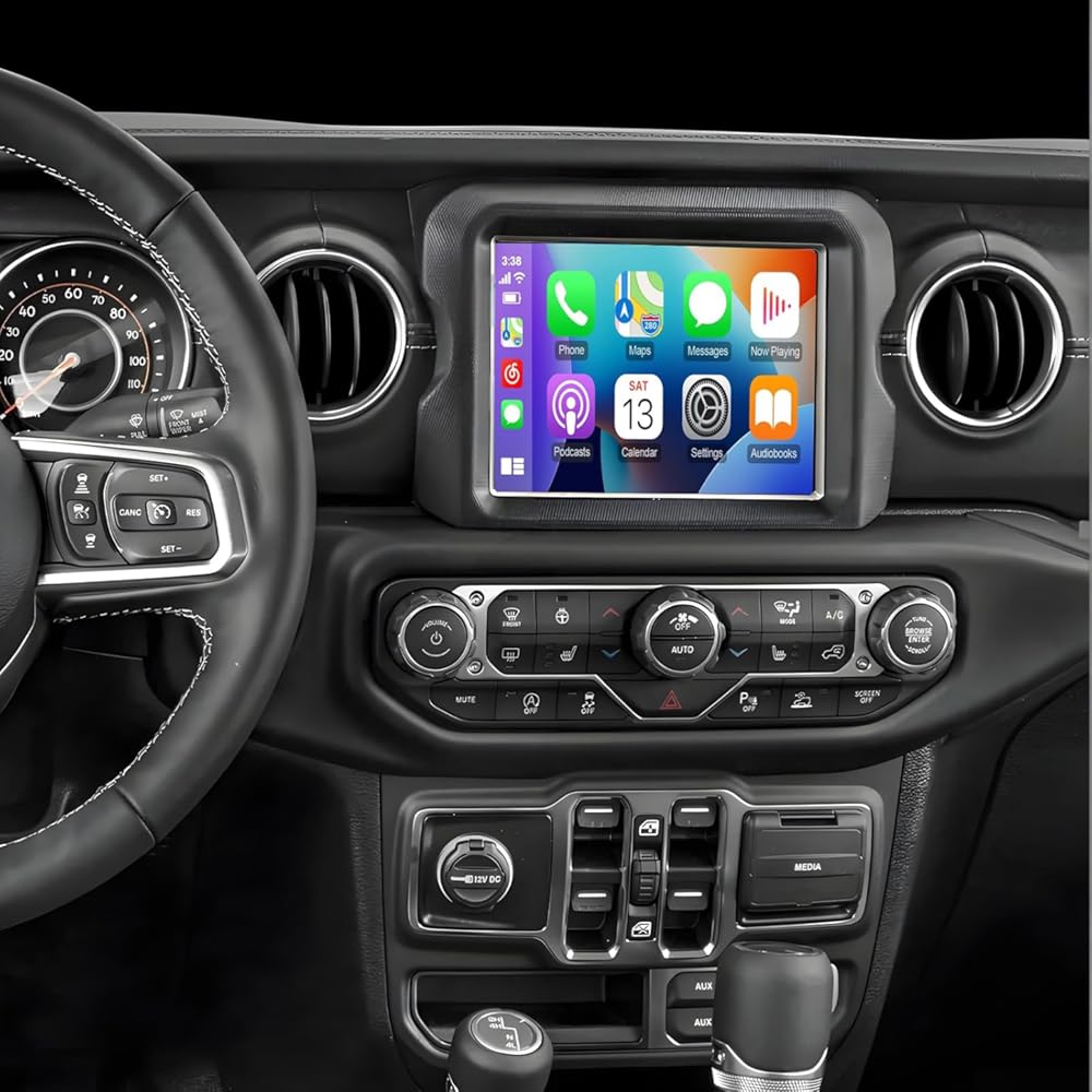 PHEZEN 8.4 inch Touchscreen Car Stereo Fit for Jeep Wrangler 2018-2023, Android 14 Double Din Car Radio with Carplay & Android Auto in-Dash Navigation BT Mirror Link WiFi Backup Camera 2+64G