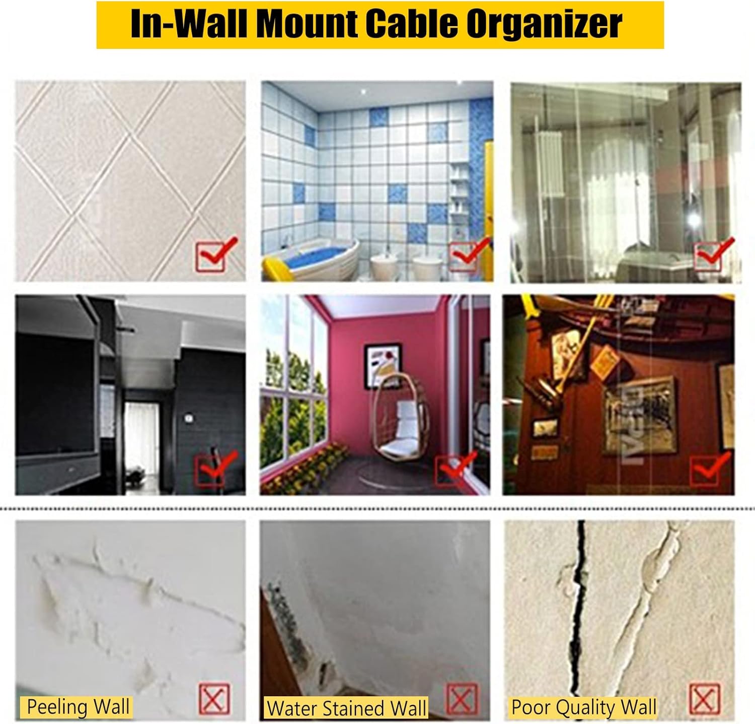 ZJMAMA Corner Cable Concealer Grey, Self Adhesive PVC Cable Hider Organizer Kit, Cord Hider for Home Office Wall Mount TV Powers Cords (Color : 40x20mm, Size : 10m/33ft Length)