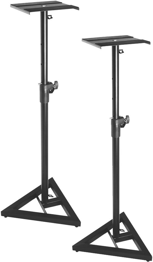 Adam Audio T5V Studio Monitor (Pair) with Isolation Pads, On-Stage SMS6000-P Monitor Stands, XLR Cables, Stereo Interconnect Cables and StreamEye Cloth