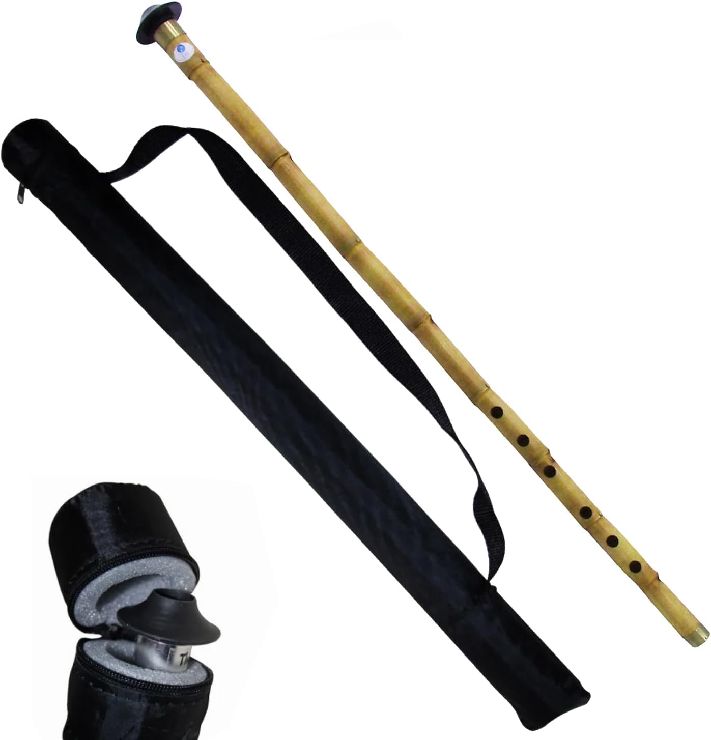 Turkish Reed, Bamboo Nay Nay Woodwind Flute with Protective carry Case (Broom (Re)= 58cm/23'')