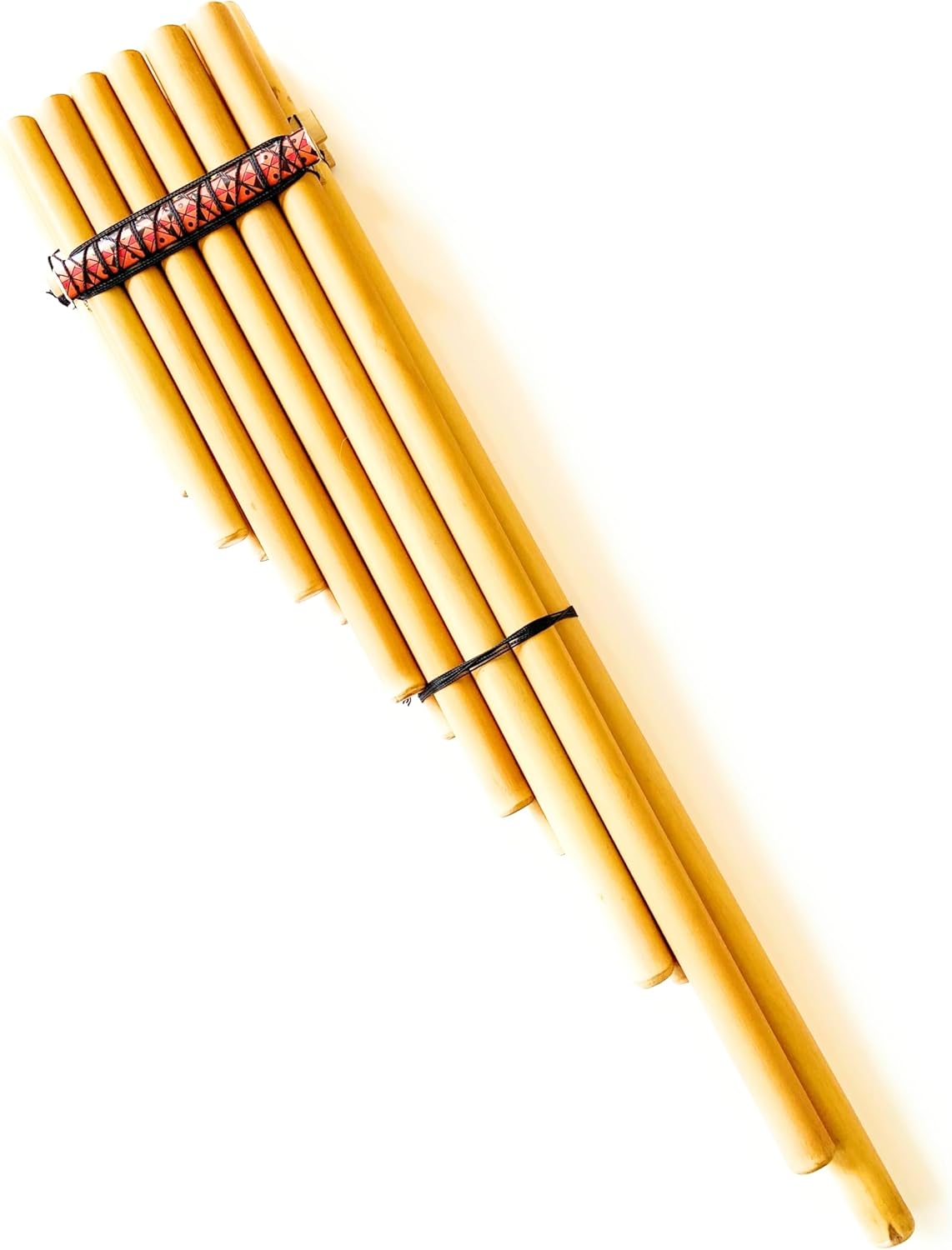 Andean Style Traditional Andean Zampoña Basto, Natural Bamboo Pan Flute, 23 inch Wind Instrument with Carrying pouch Professional Musical Instrument