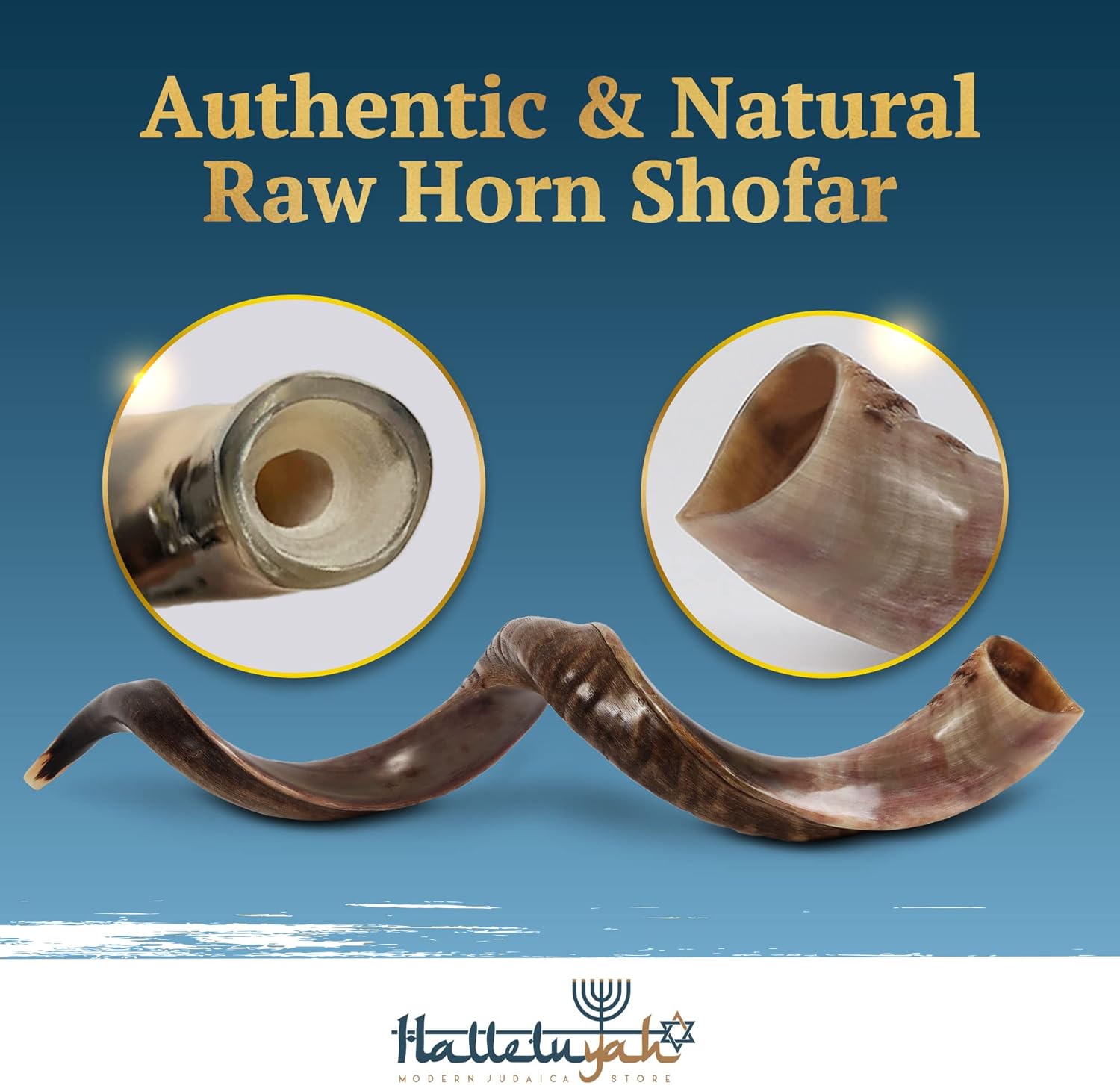 HalleluYAH Yemenite kudu Shofar From Israel Plus Free Bonus Ram Horn