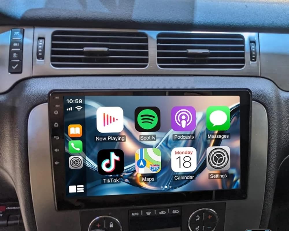 with Carplay Screen for Car Chevy Tahoe 2008, 4G+64G Car Stereo for Wireless Carplay and Android Auto with 10'' Touch Screen Radio, GPS Navigation/Bluetooth/DSP/SWC/FM Backup Camera Voice Control