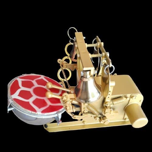 Small Arti Machine for House Temple Metal Automatic Aarti Machine for Home Atri Machine with Drum, Bells Adjustable Arti Tempo/Rhythm Ideal Gift for All Occasion Gold Color