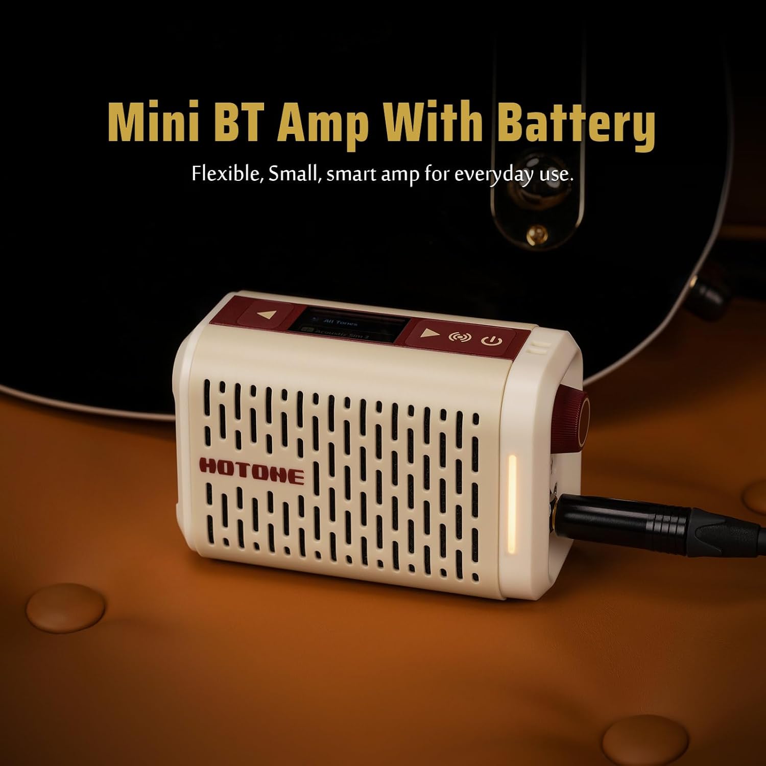 Hotone Multifunctional Modern Mini Modeling Amplifier BT Guitar Bass IR Cabinets with Multi FX Mobile APP(Incl 5 PCS Custom Guitar Picks by VOLKTONE)