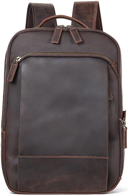 Men's Laptop Backpack 15.6 Inch Hiking Travel Camping Rucksack Water Resistant Daypack with USB Port Gift Box (Coffee)