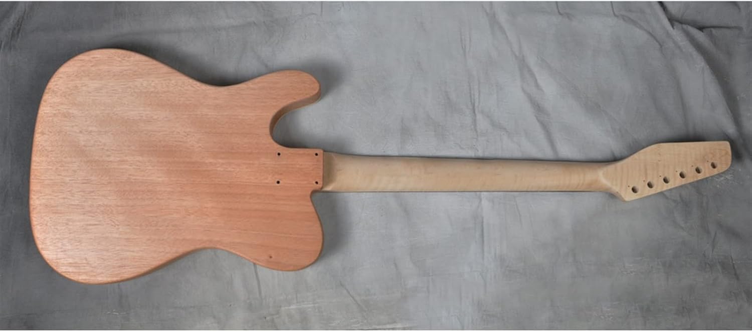 DIY Electric Guitar Kit Unfinished Semi-Hollow Mahogany Basswood Body DIY Electric Guitar Build Kit Mahogany