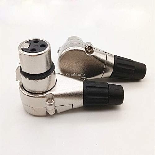 Davitu Electrical Equipments Supplies - 8pcs Copper Core Bent Three Core Audio Cable XLR Connector Is Easy To Soldered 90 Degree Screw XLR Male and Female Right Angle - (Insert Type: Female)