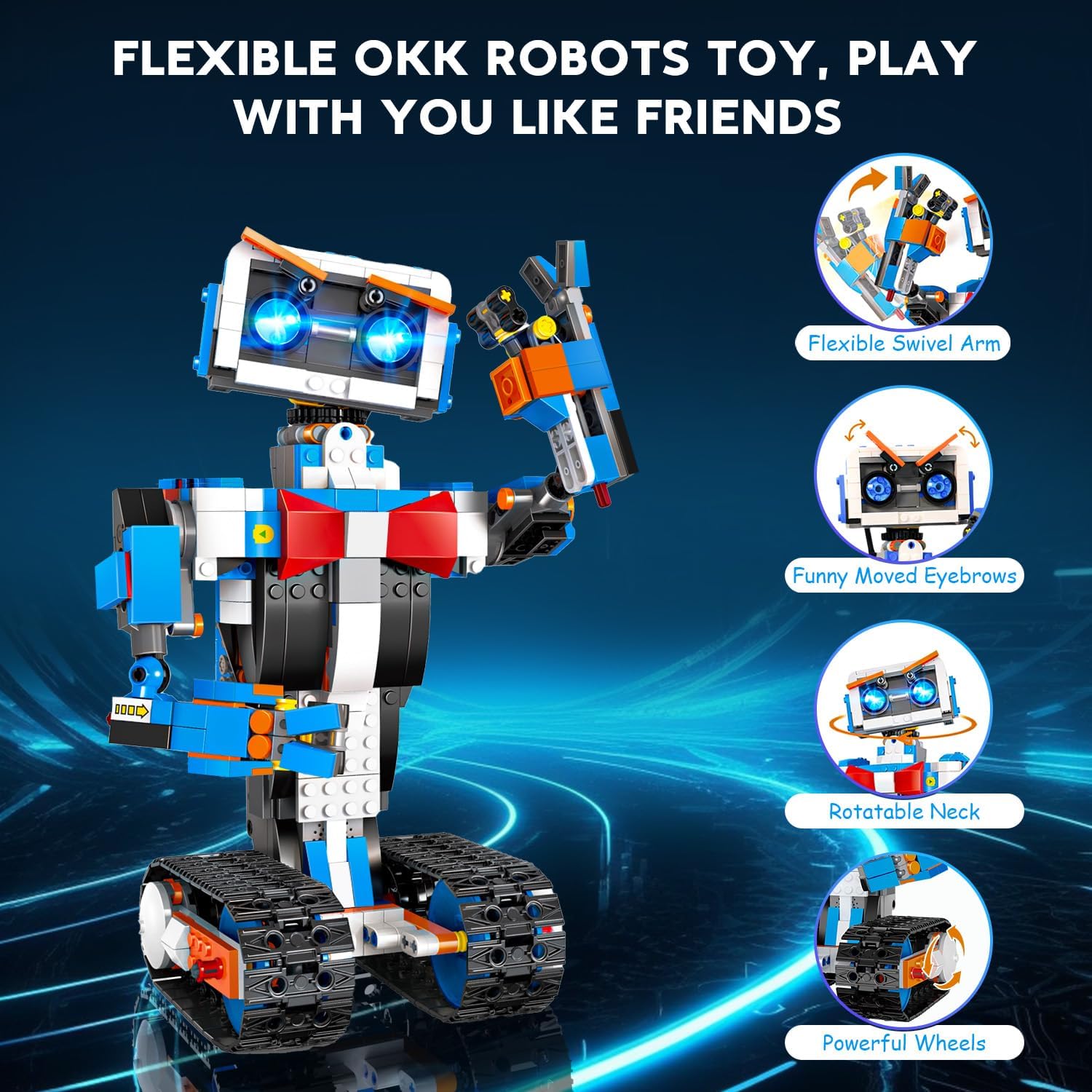 okk Robot Kit, STEM Robotics Set for Ages 6-12, Remote & app Control, Programming & DIY Assembly. Rechargeable, Perfect Educational Robots Gift Inspiring Creativity & Learning Through Play