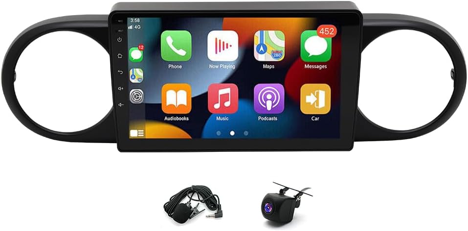 4+64G 9inch Car Radio Stereo for Scion XB 2008-2015 2014 2013 2012 2011 with w/carplay w/Android Auto Double Din Touch Screen Car Radio Receiver w/WiFi GPS w/Bluetooth SWC AHD Backup Camera Mic