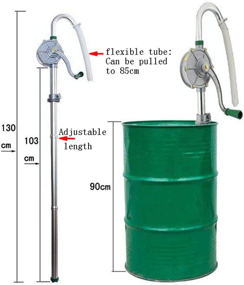 Hand Tool Aluminium Rotary Oil Fuel Hand Pump, Self Priming Fuel Oil Diesel Pump, 55 Gallon 200 Litre Hand Drum Barrel Pump