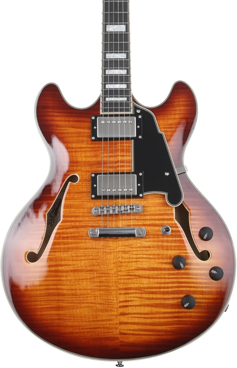 D'Angelico Premier DC Electric Guitar - Dark Iced Tea Burst with Stopbar Tailpiece