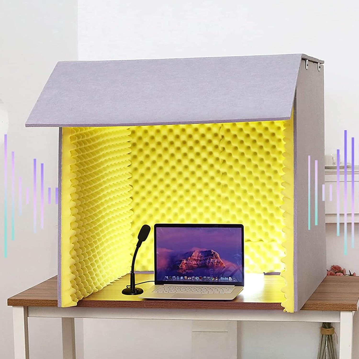 Soundproof Room, Portable Recording Studio for Music Studio Bedroom Home (Yellow)