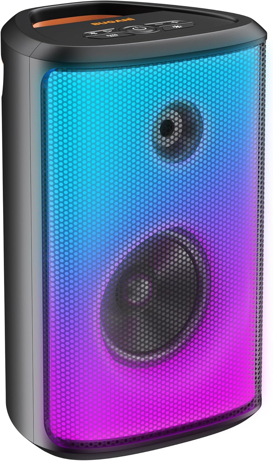 BUGANI Loud Bluetooth Speaker, 120W Portable Wireless Speakers with Punchy Bass and Loud Sound, LED Lights, 15H Playtime, IPX6 Waterproof, Support AUX/TF Card/USB, Big Party Speaker for Outdoor