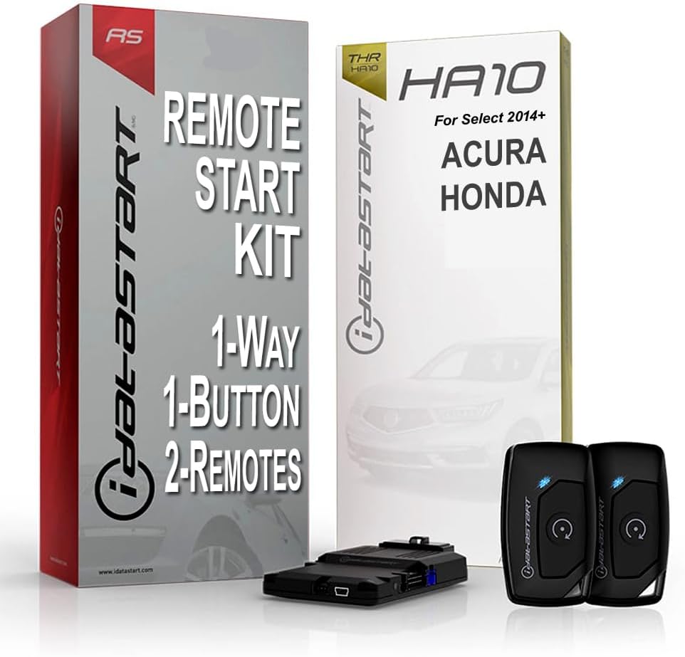 iDataStart Remote Starter KIT for Select Acura/Honda Push-to-Start Vehicles 2014+ w/3000ft Range (1-Way, 1-Button, 2-Remotes)