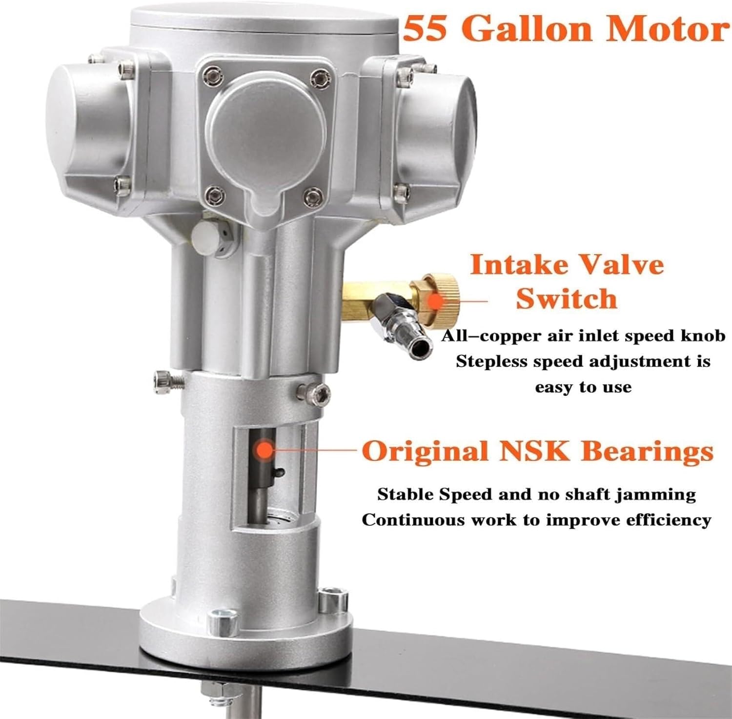 1/2hp Stainless Steel Automatic Paint Stirring Machine, 55 Gallon Pneumatic Agitator, Paint Mixer For Drill, No-Load Rpm: 0-2800rpm, For Ink Dissolver Agitator